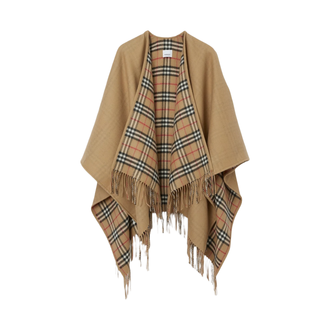 8071673 ARCHIVE BEIGE 2 [15% 쿠폰] (W) Burberry Check Wool Reversible Cape Archive Beige