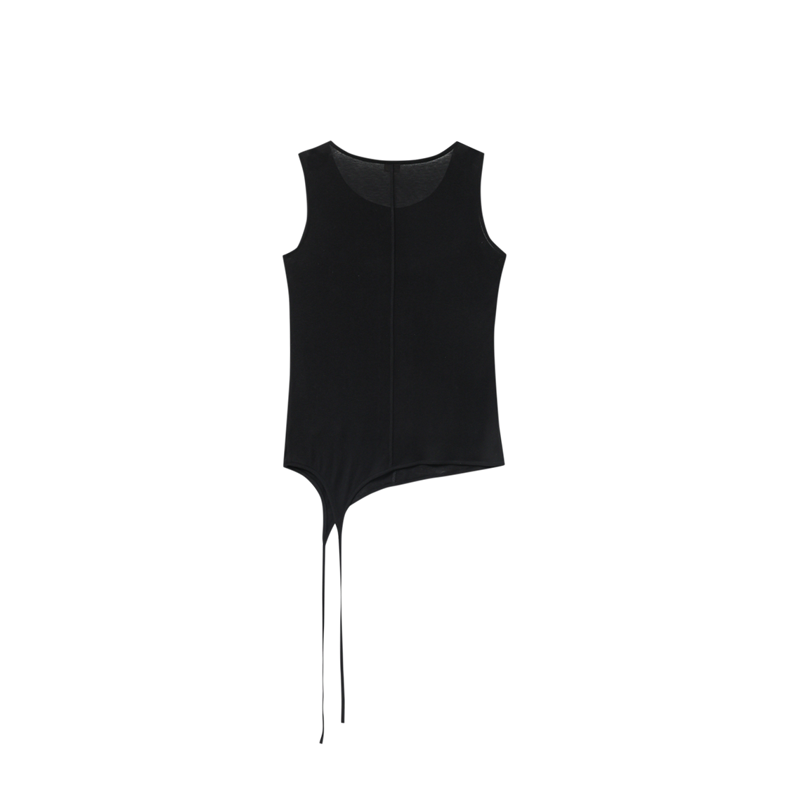 제뉴즈 레이어즈 언발란스 스트랩 슬리브리스 - 블랙(Znuz Layerez Unbalance Strap Sleeveless - Black) - 2