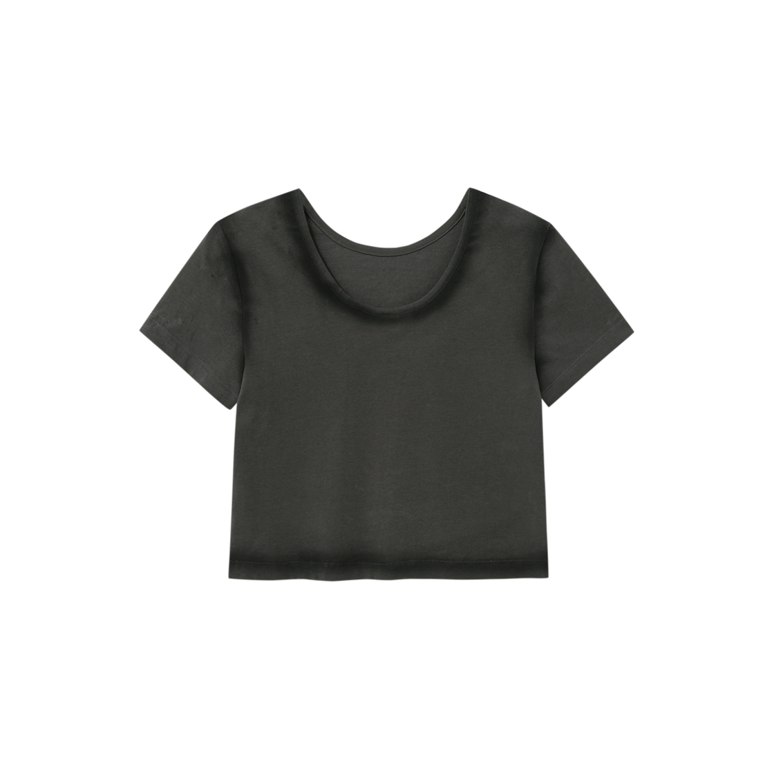 제뉴즈 리버즈 스프레이 로고 크롭 탑 - 차콜(Znuz Reverze Spray Logo Crop Top - Charcoal) - 2