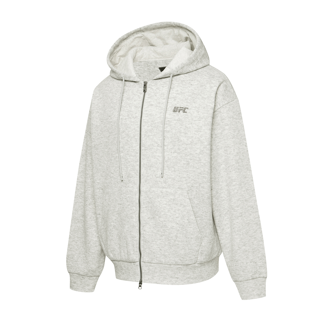 유에프씨 스포츠 엠블럼 오버핏 후드 집업 오트밀(UFC SPORT Emblem Oversized Fit Hoodie Zip-Up Oatmeal) - 2