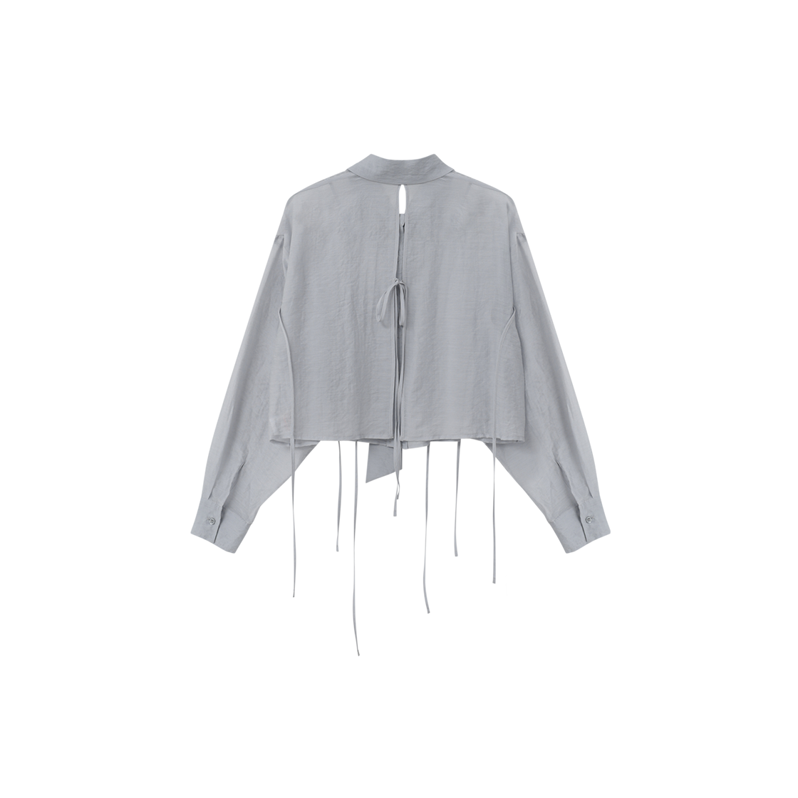 제뉴즈 Z 크롭 시스루 셔츠 - 라이트 그레이(Znuz Z Crop See-Through Shirt - L/Grey) - 2