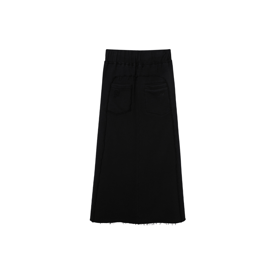 제뉴즈 스크래치 데미지 롱 스커트 - 블랙(Znuz Scratch Damage Long Skirt - Black) - 2