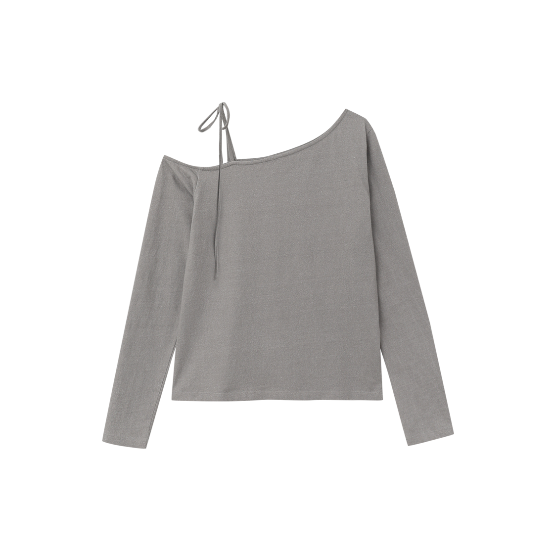 제뉴즈 드롭즈 원숄더 레터링 슬리브 - 라이트 그레이(Znuz Dropz One-Shoulder Lettering Sleeve - L/Grey) - 2