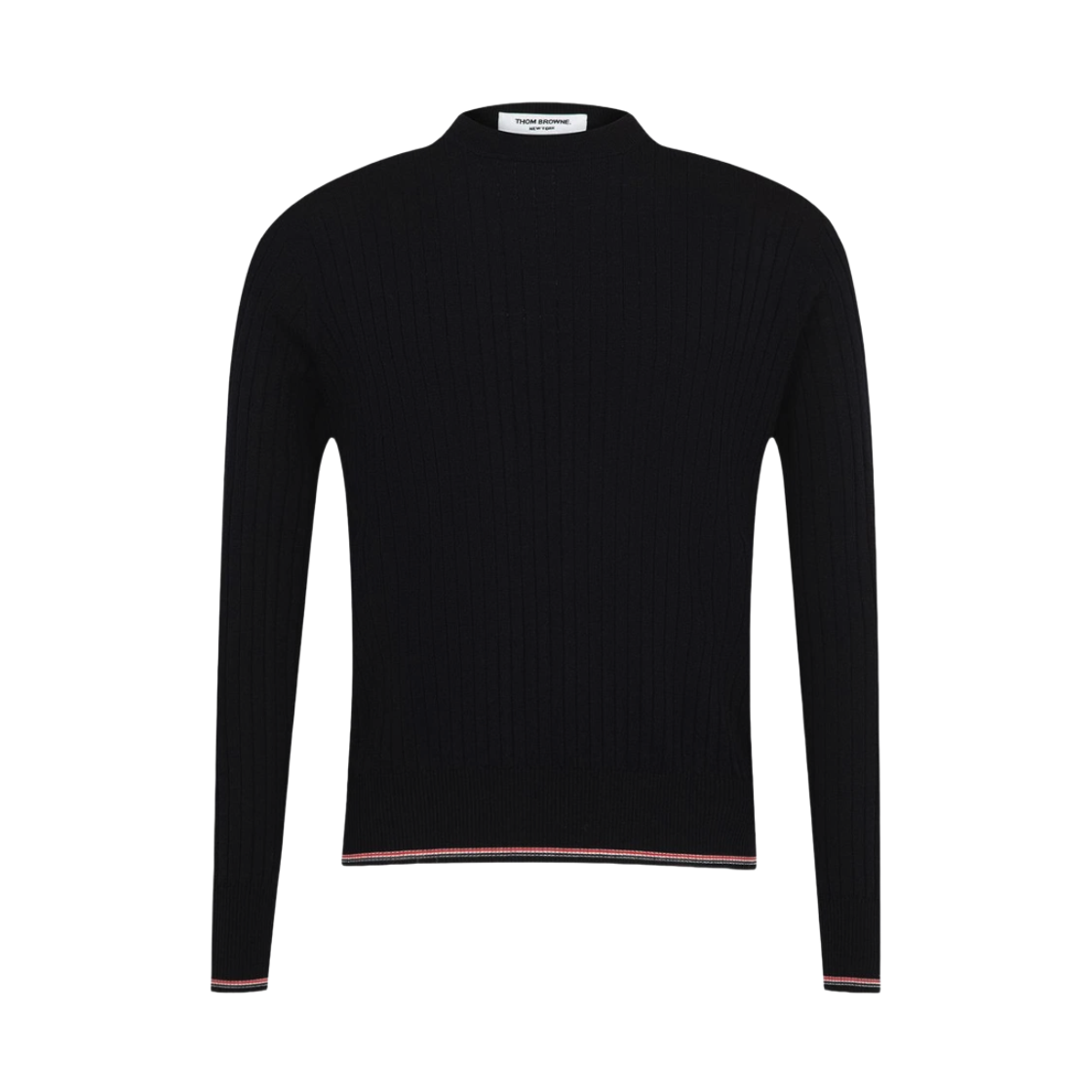 MKA585A Y1055 415 26F [15% 쿠폰] Thom Browne Merino Wool RWB Ribbed Stitch Pullover Navy