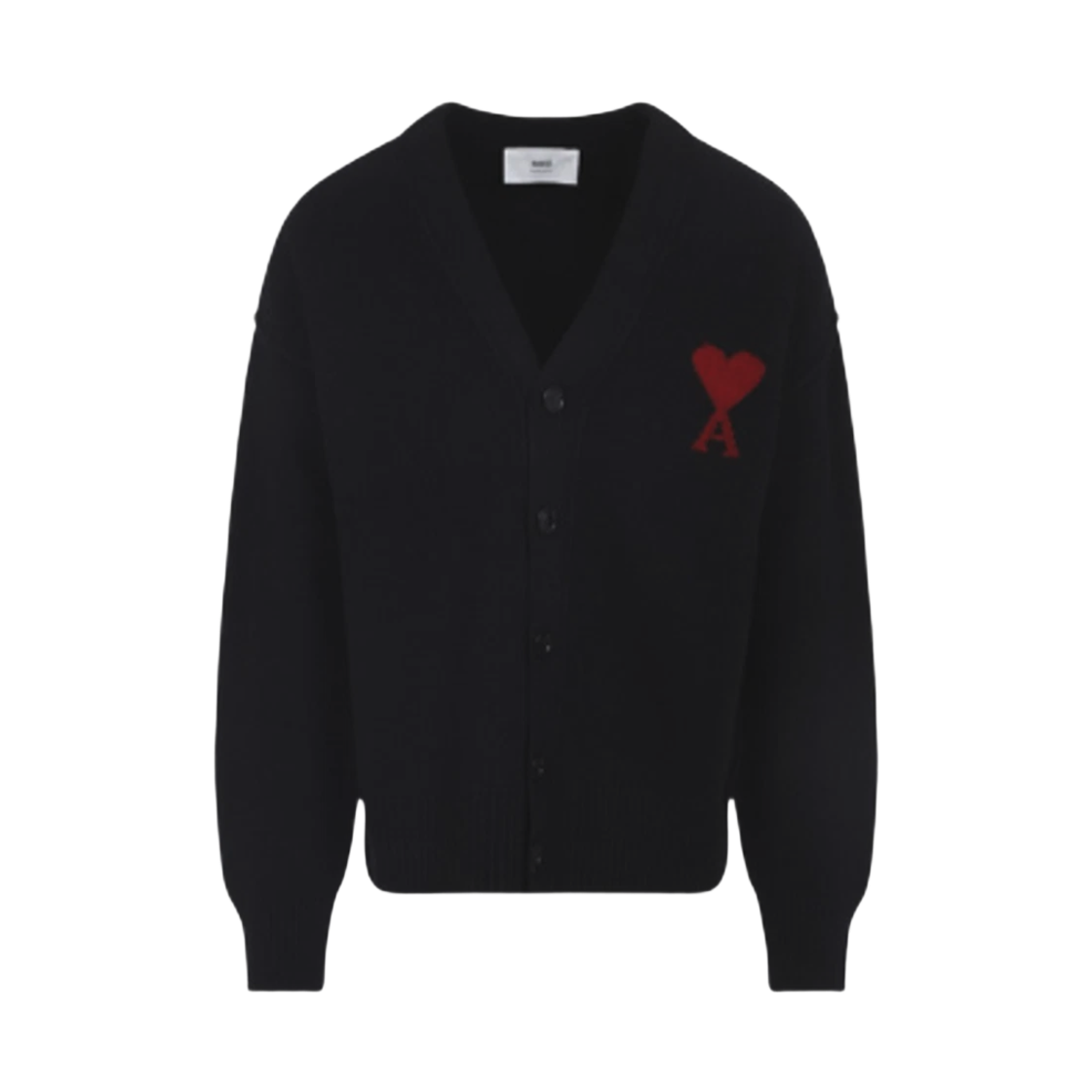 UKC367 018 009 M 25F [15% 쿠폰] AMI de Coeur Felted Merino Wool Cardigan Black Red