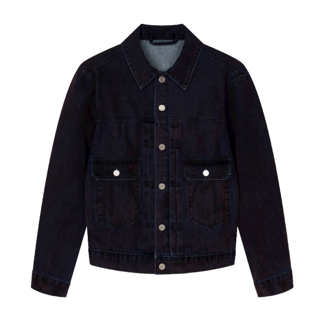FW26JUJ052BD Hongwoosung Velvet Denim Trucker Jacket Burnt Indigo