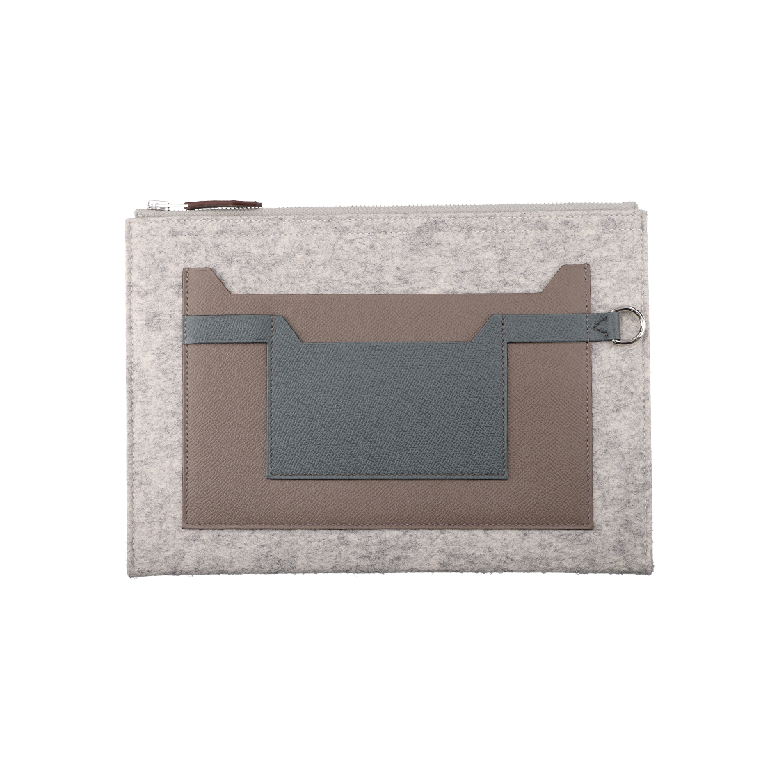 IT6RUFQLJI82 Hermes Todo Clutch Bag Felt Etoupe