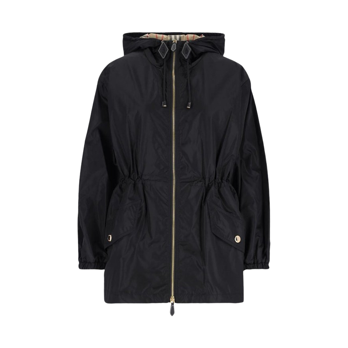 8113522 BLACK 26S [15% 쿠폰] (W) Burberry Waist String Hooded Jacket Black