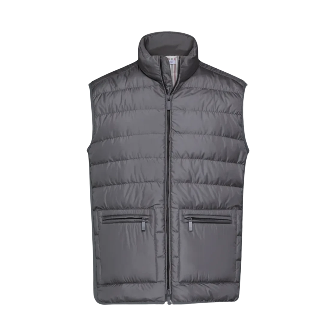MVD026X F0241 025 25S [15% 쿠폰] Thom Browne Ultra Light Nylon Tech Funnel Neck Down Vest Dark Grey