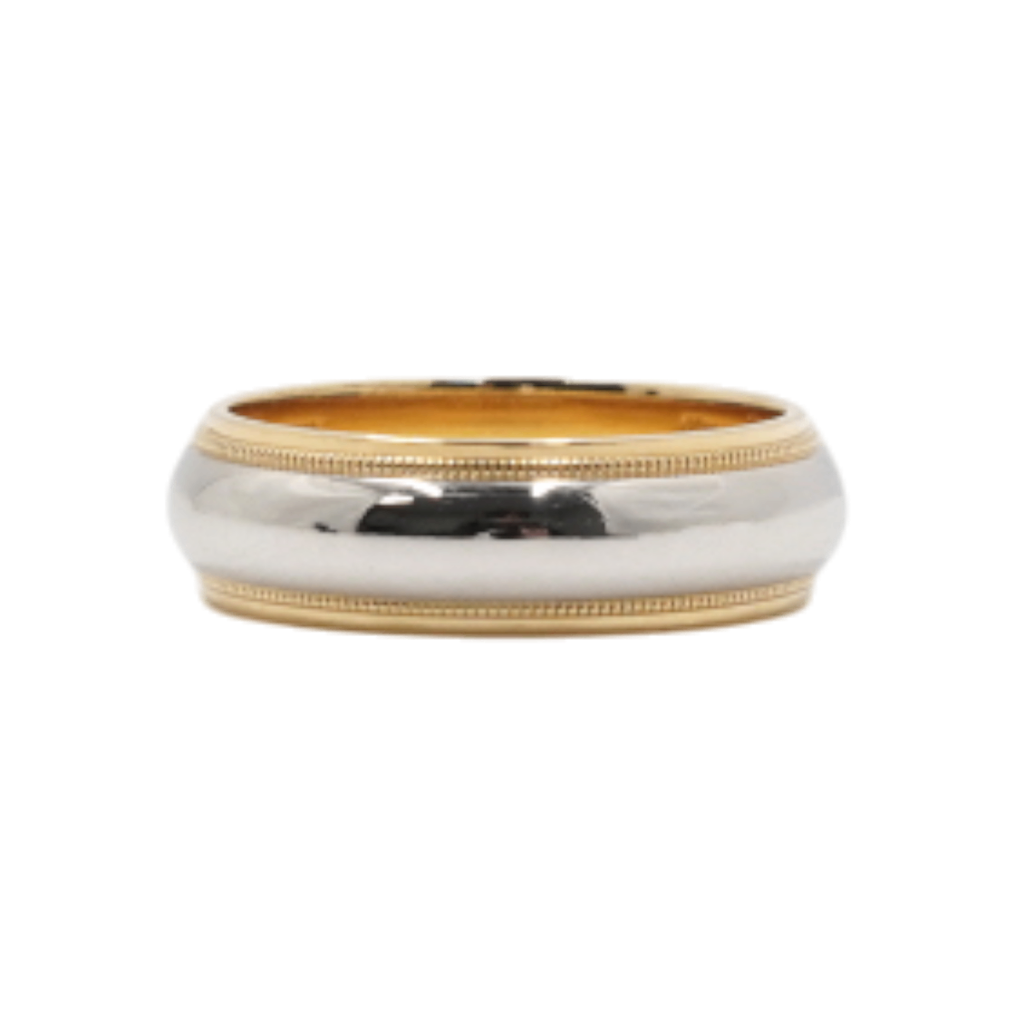 ITW3W7CQ4JRM Tiffany & Co. 18K Yellow Gold Platinum Milgrain Wedding Band Ring