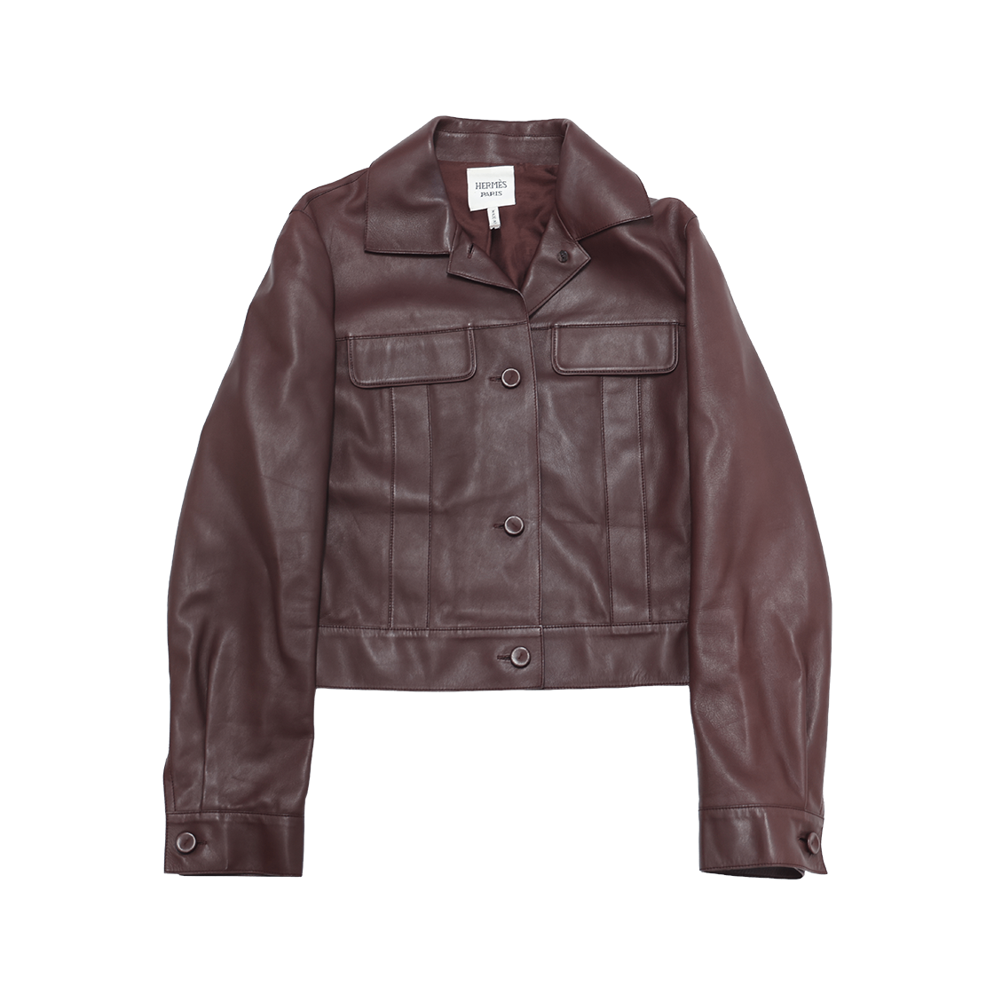 ITFU2WV6LSAH Hermes Lambskin Jacket Burgundy