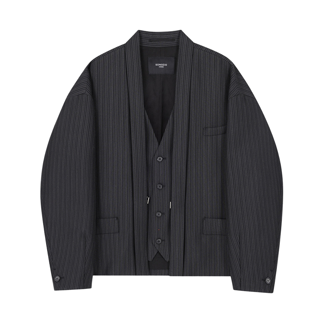 SI5JK500BK SONGZIO HOMME Hanbok Stripe Jacket Black