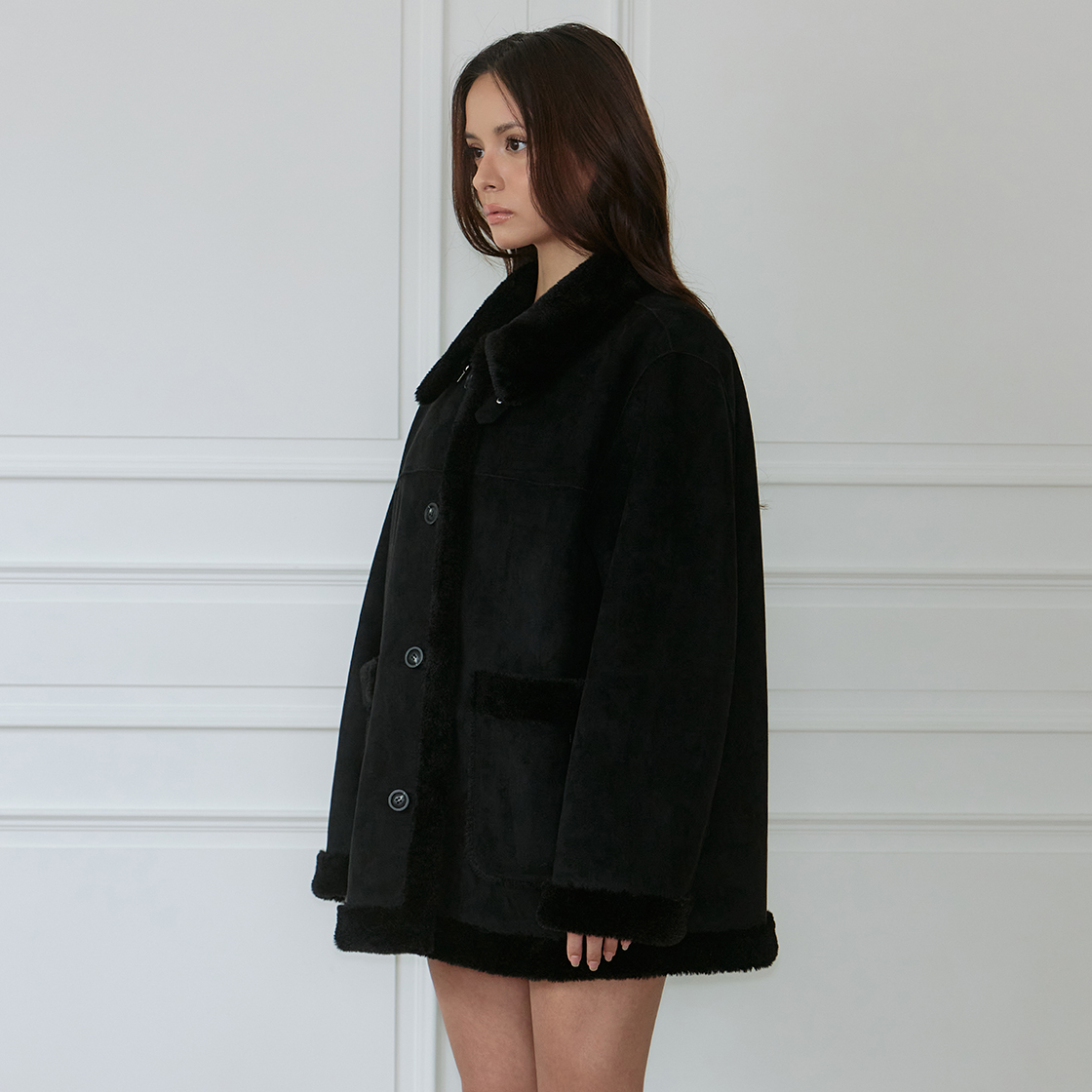 로제프란츠 퍼 시어링 무스탕 [블랙](Rosefrantz Fur Shearling Mustang [Black]) - 3
