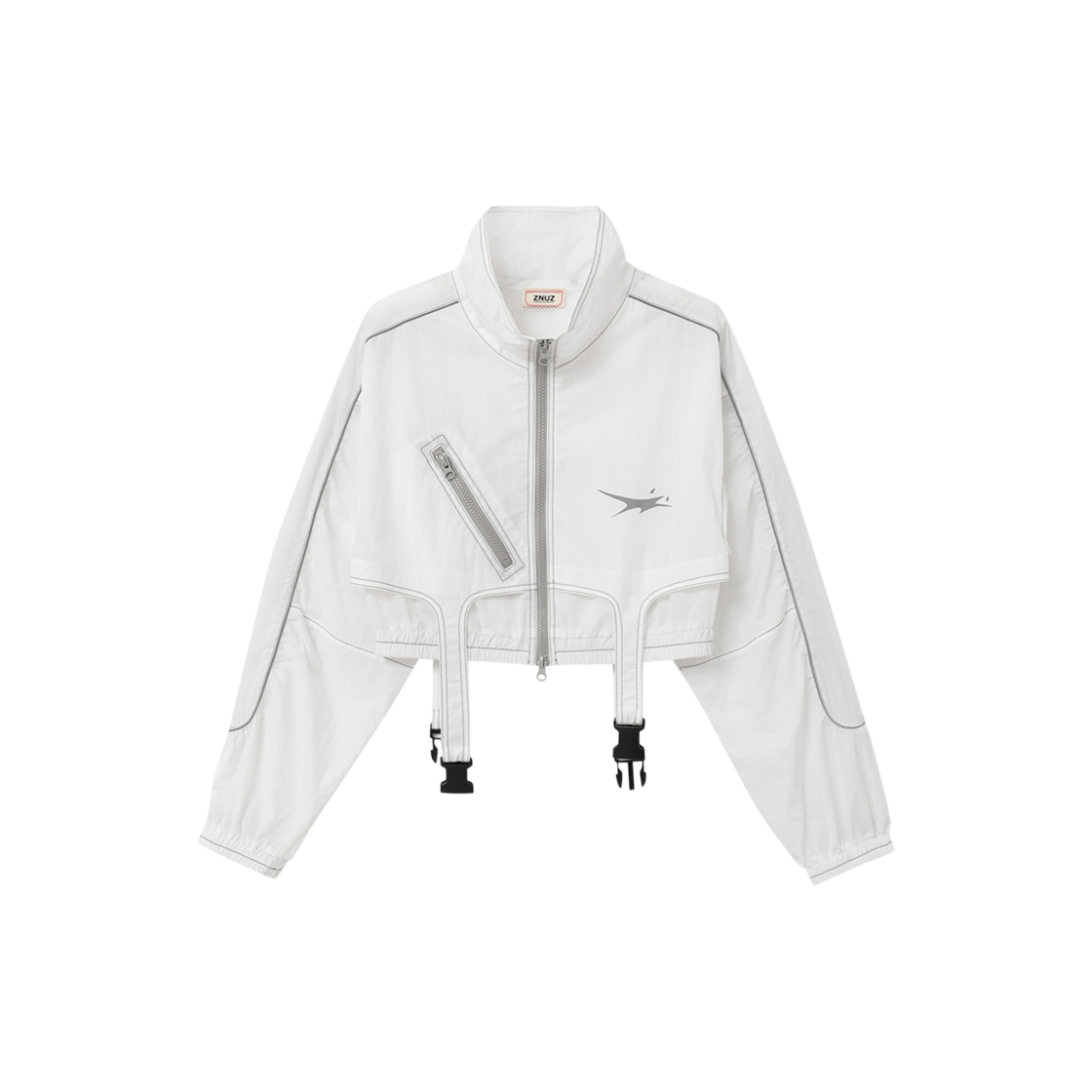 Z26R-WJP15-WH Znuz Atom Tech Wind Breaker Crop Jumper - White