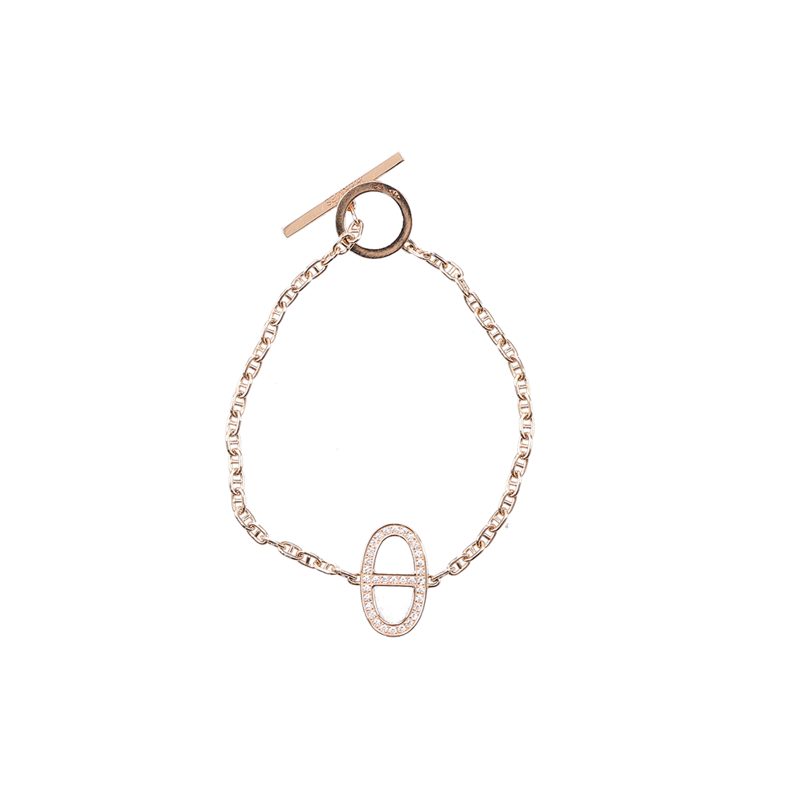 IT33HK6GFGAC Hermes Contour Bracelet 18K Rose Gold Diamonds