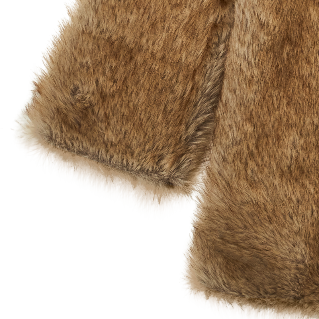 퍼버즈 우먼 패널드 리버서블 퍼 코트 베이지 - 26FW(Perverze Women Paneled Reversible Fur Coat Beige - 26FW) - 5