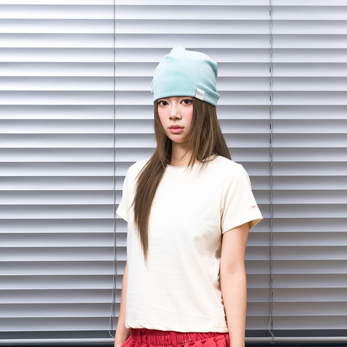 낫뉴 nn 라벨 벨루어 비니 민트(Not New nn Label Velour Beanie Mint) - 3