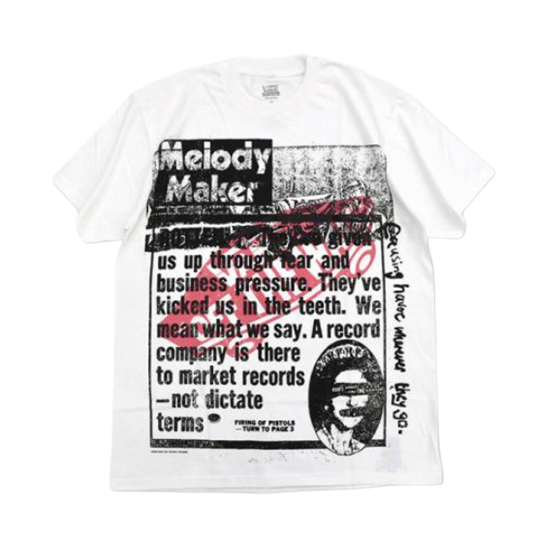 VN00134PWHT Vans x Sex Pistols Read All About It Short Sleeve T-Shirt White