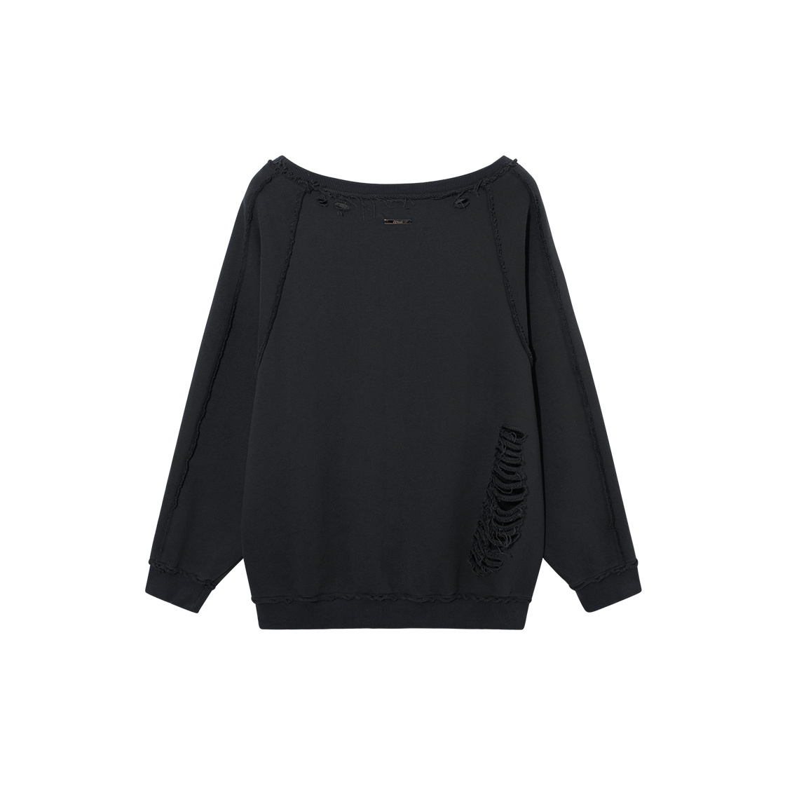 제뉴즈 스크래치 데미지 스웨트셔츠 - 차콜(Znuz Scratch Damage Sweatshirt - Charcoal) - 2