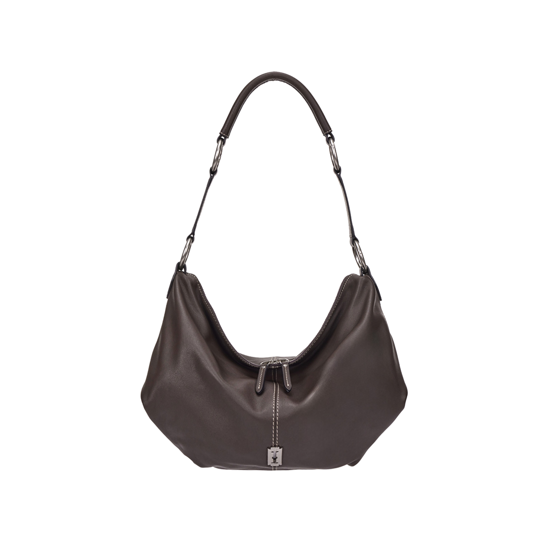 분크 하프문 아타쉬 숄더 미듐 다크브라운(vunque Halfmoon Attache Shoulder M Dark Brown) - 2