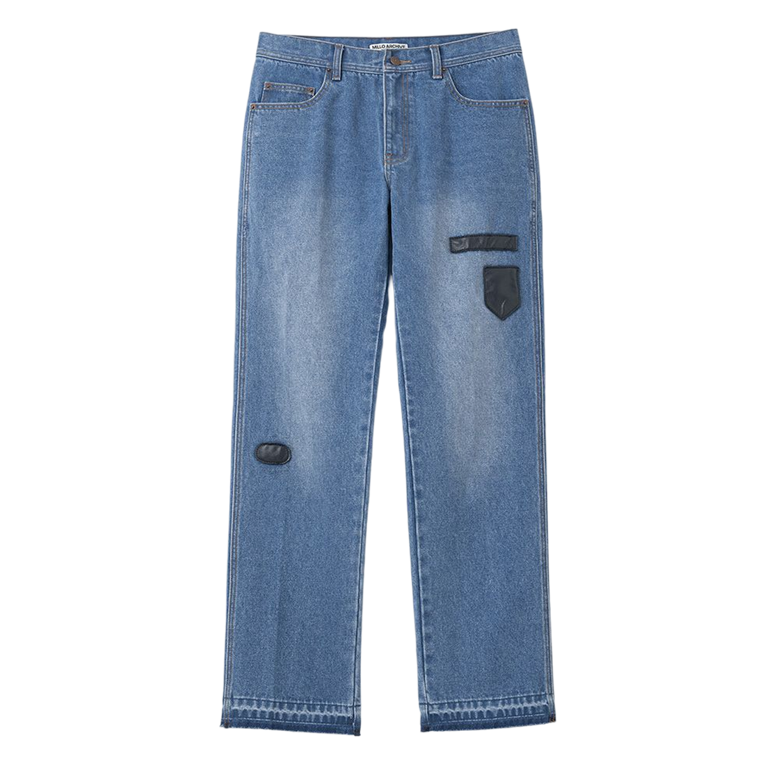 밀로 아카이브 유니온 패치 스트레이트 데님 팬츠 데님 블루(milloarchive Union Patch Straight Denim Pants Denim Blue)