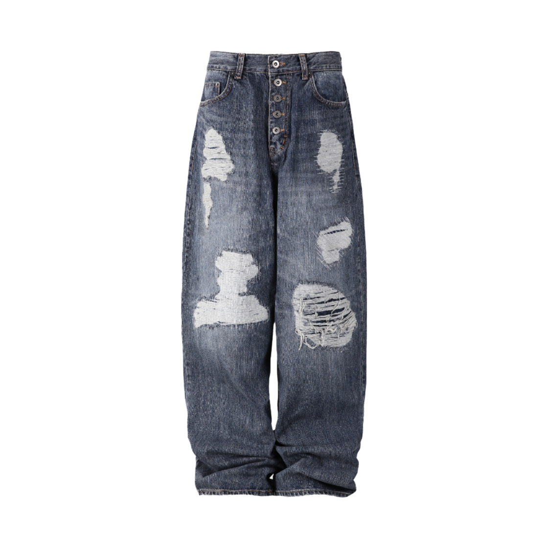 톤얼타이드 에이지드 톤 점보 데님 팬츠(Tornortied Aged Torn Jumbo Denim Pants) - 1