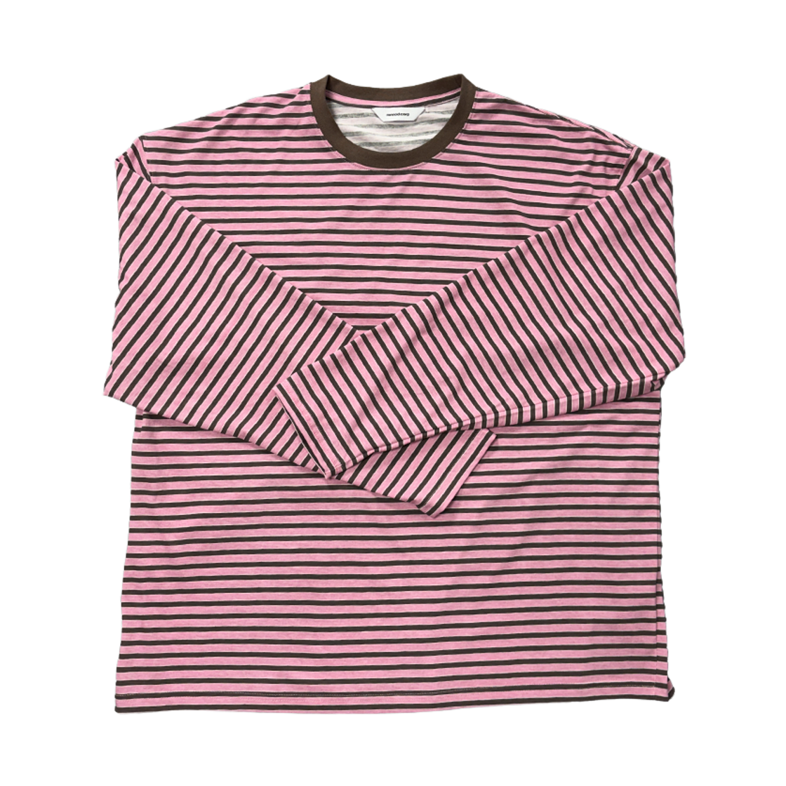 논노드 롱 슬리브 브라운 & 핑크(Nonnod Long Sleeve Brown & Pink Stripe)