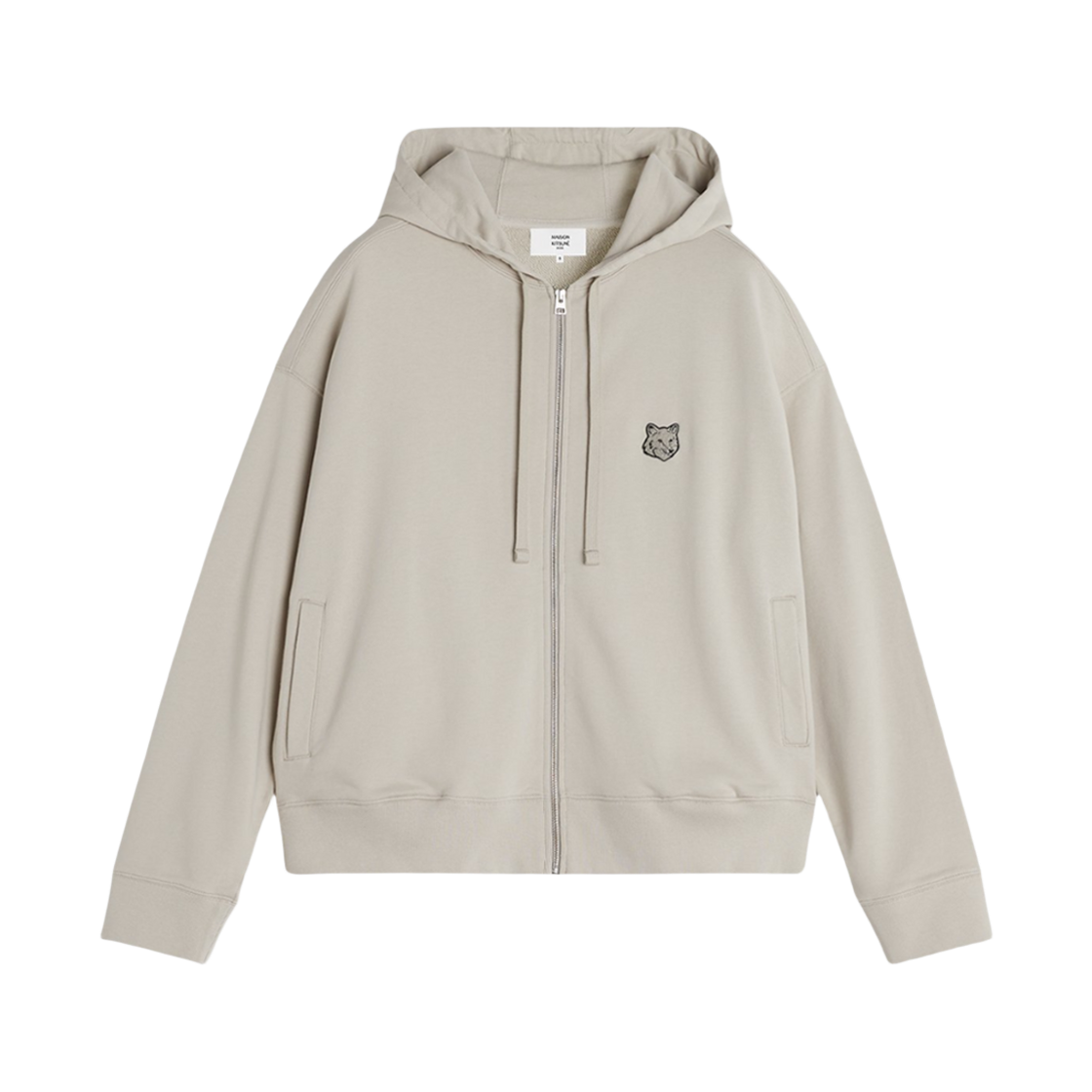 OM02138KM0001 0119 25S [15% 쿠폰] Maison Kitsune Bold Fox Head Patch Full Zip Oversize Hoodie Truffle
