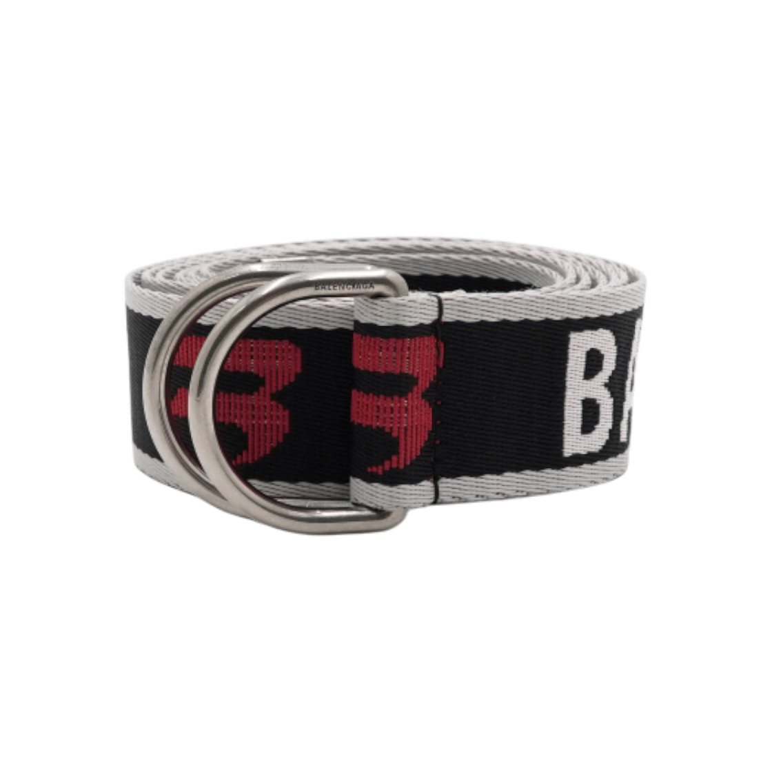 IT7HU3OB2W6E Balenciaga Gray Red Webbing D Ring Men Belt
