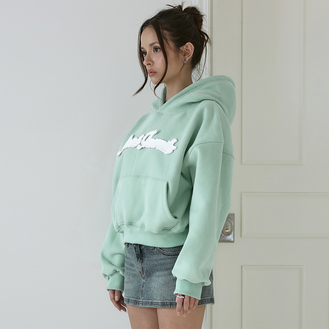 로제프란츠 기모 아플리케 후디 [민트](Rosefrantz Brushed Fleece Applique Hoodie [Mint]) - 4
