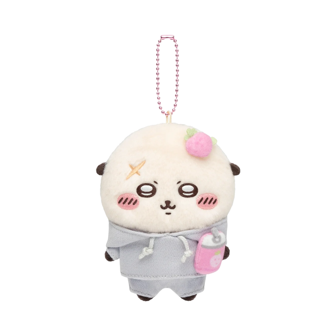 - Chiikawa Eating Meat Bun Mascot Keyring Rakko