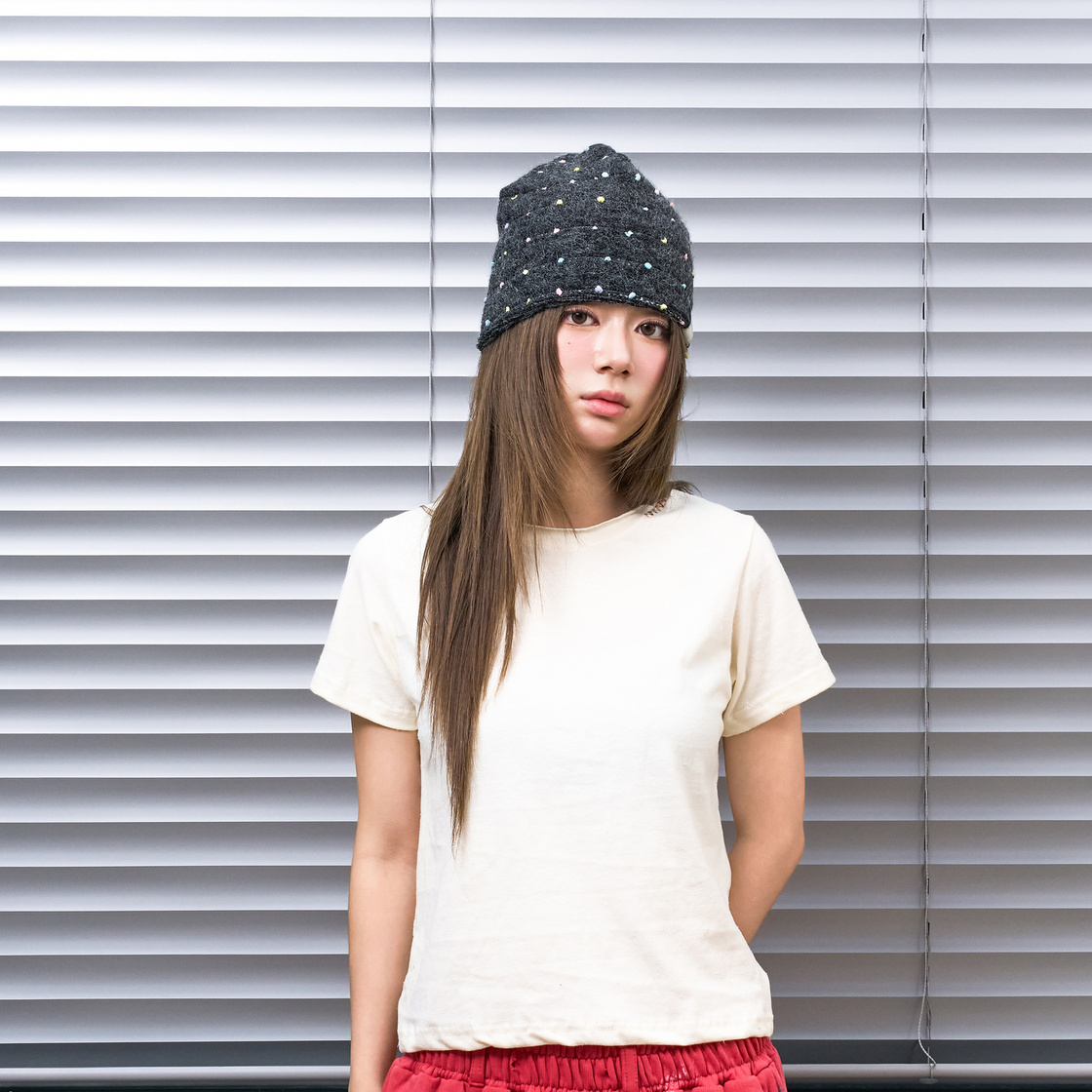 낫뉴 nn 라벨 도트 스트라이프 비니 차콜(Not New nn Label Dot Stripe Beanie Charcoal) - 3