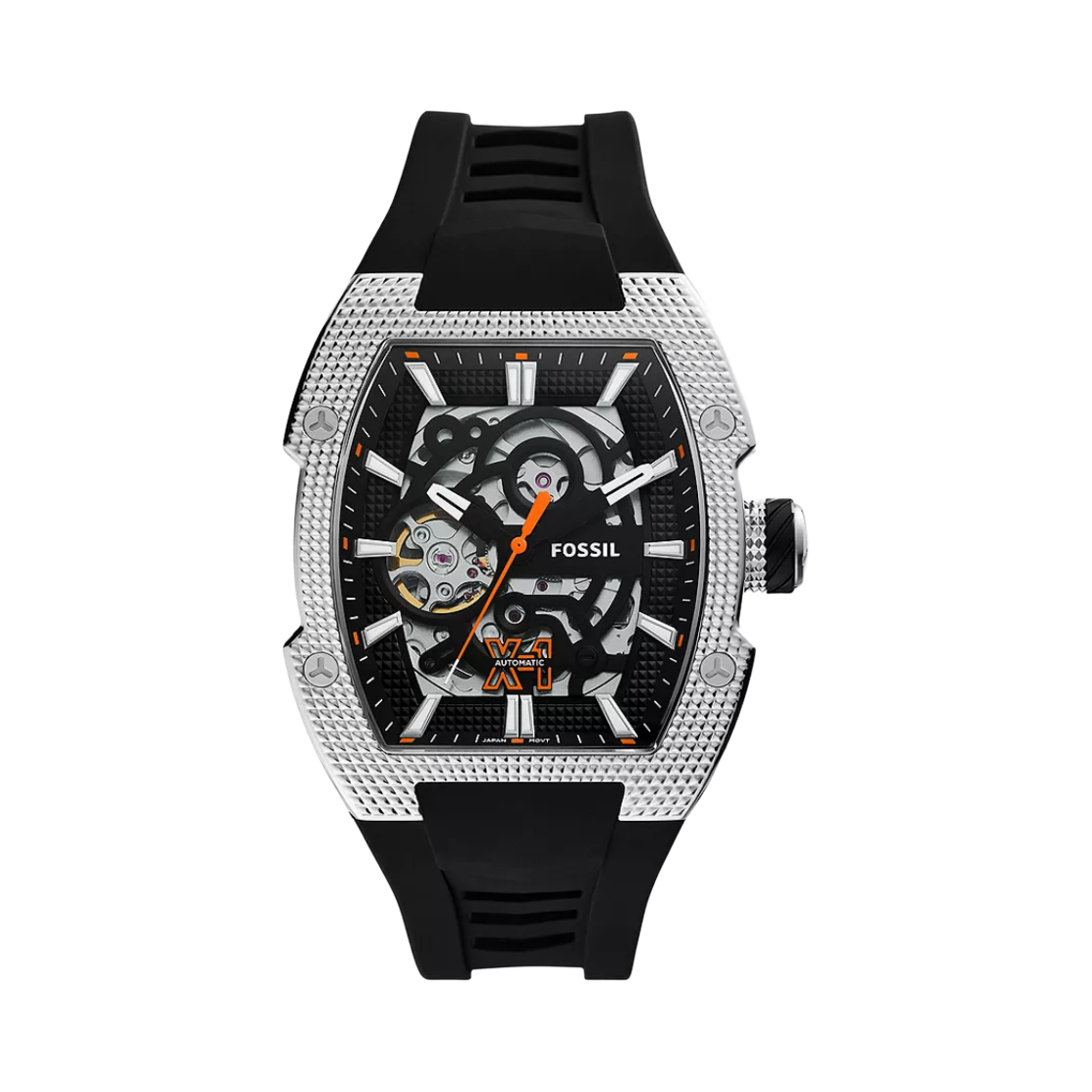ME3282 Fossil Machine X-1 Automatic Three-Hand 42mm Silicone Silver Black