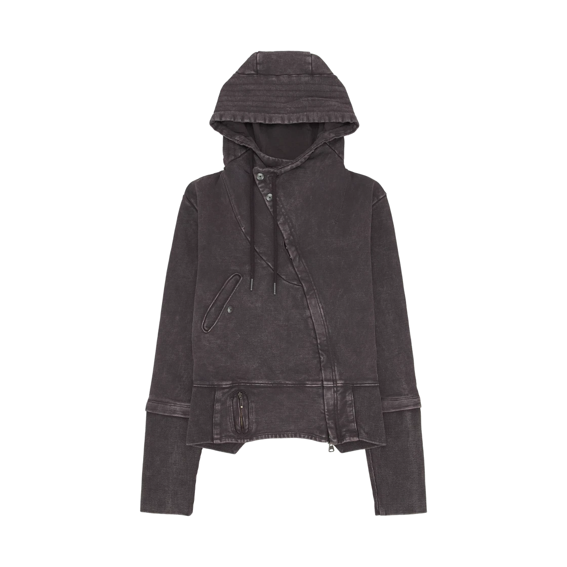 Mischief (W) Mischief Asymmetric Hoodie Zip-Up Purple Brown · S
