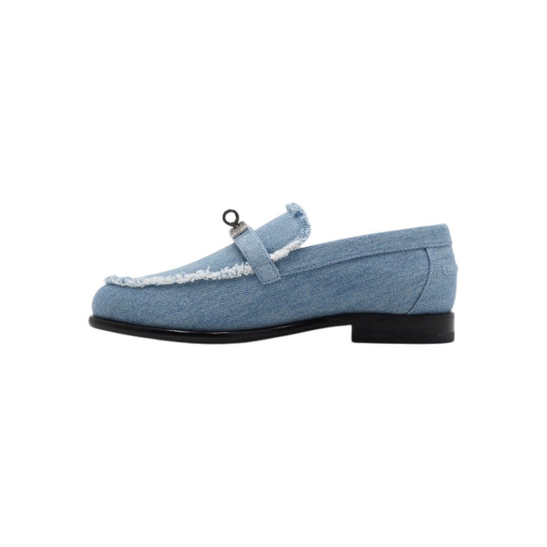 ITKBPDMGQAR3 Hermes Blue Denim Destin Kelly Buckle Moccasin