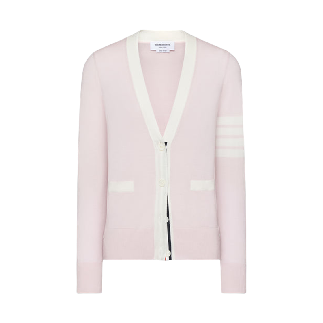 FKC334A Y1014 680 26S [15% 쿠폰] (W) Thom Browne Fine Merino Wool 4-Bar Relaxed Fit Cardigan Pink
