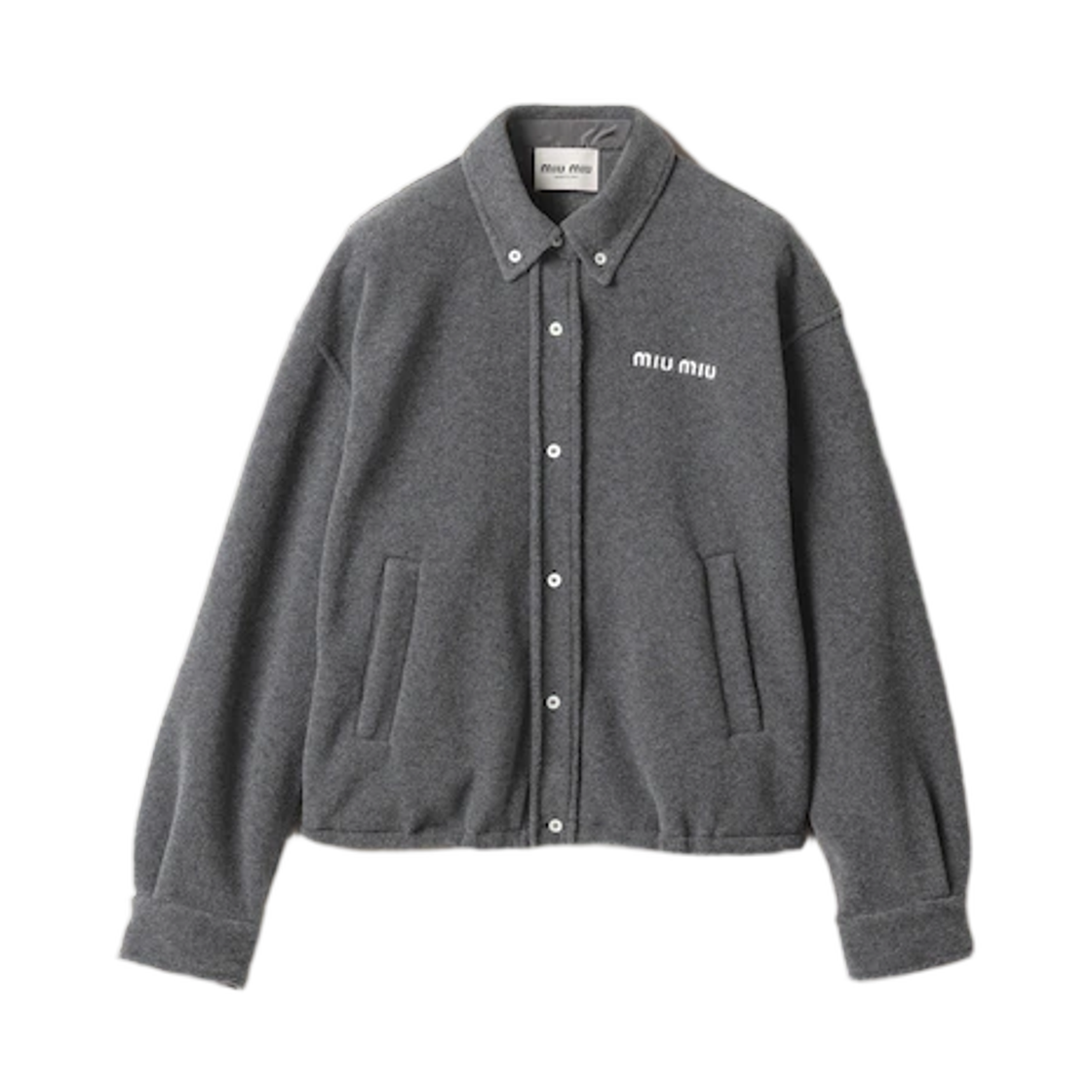 ML1608-15V3-F0031 (W) Miu Miu Fleece Blouson Jacket Grey