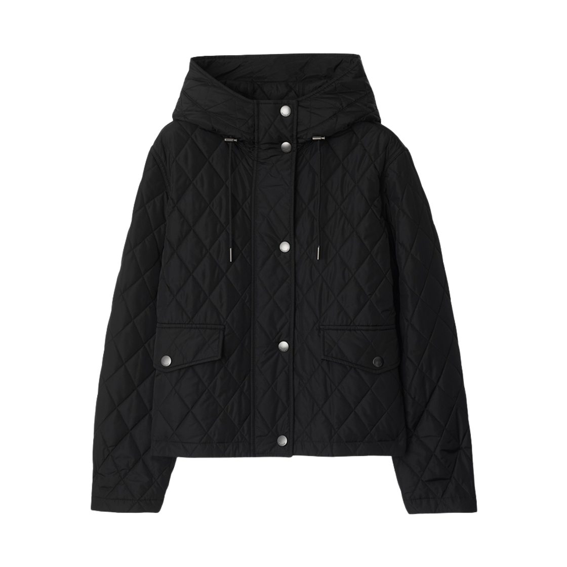 8110329 BLACK 26F [15% 쿠폰] (W) Burberry Cropped Quilted Nylon Hooded Jacket Black