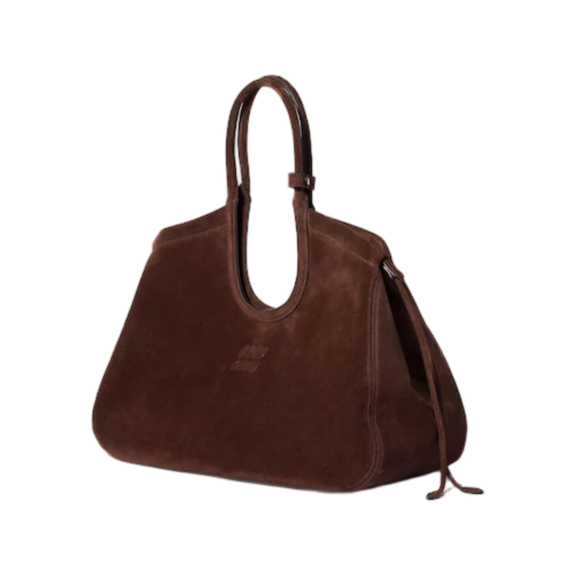 (W) 미우 미우 아이비 스웨이드 토트백 다크 브라운((W) Miu Miu Ivy Suede Tote Bag Dark Brown) - 2