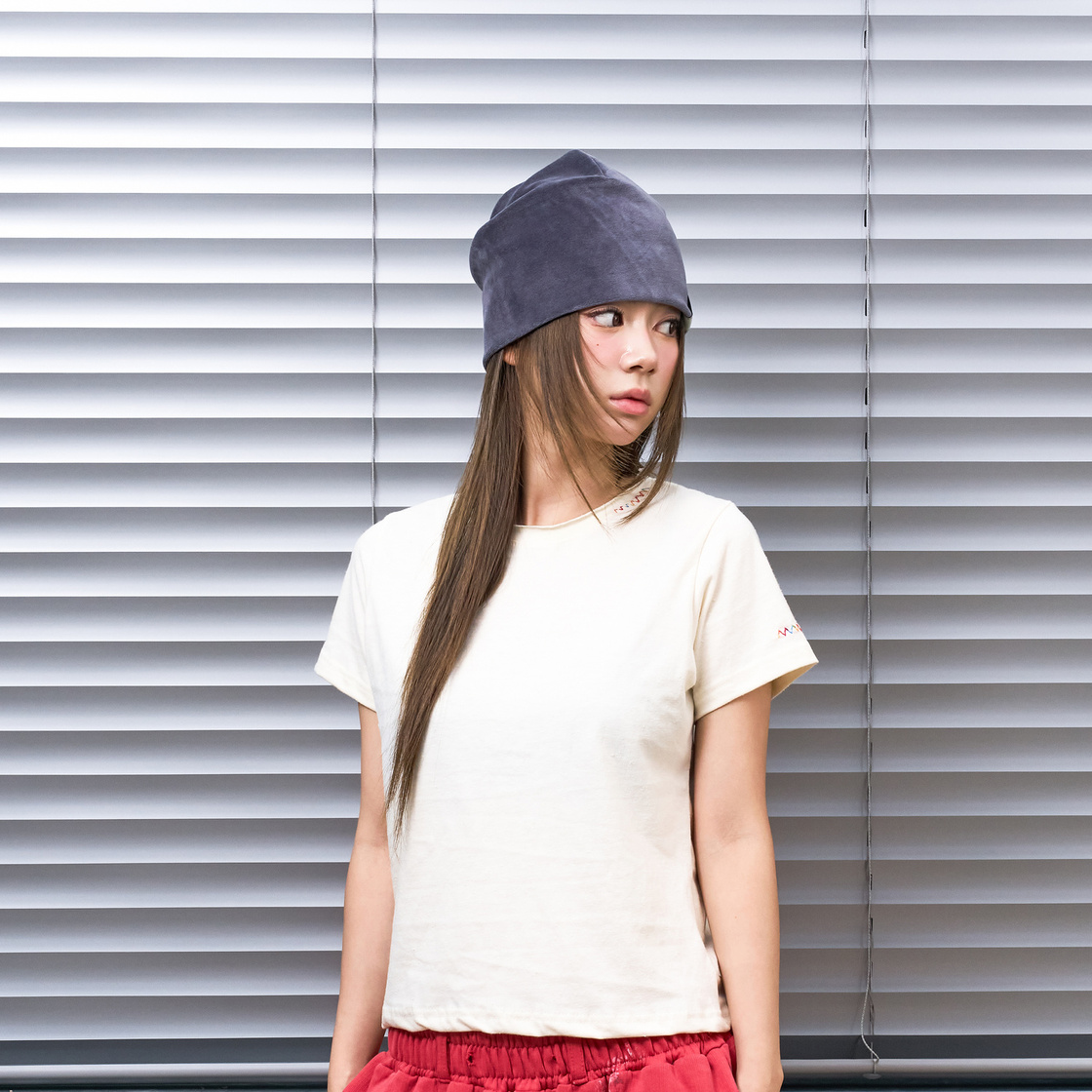 낫뉴 nn 라벨 벨루어 비니 그레이(Not New nn Label Velour Beanie Grey) - 4