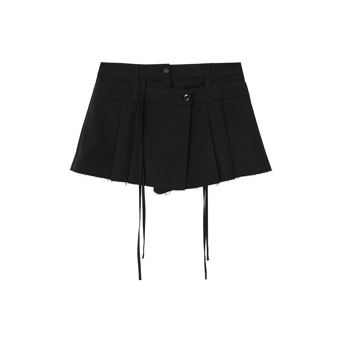 Z26R-WPT27-BK Znuz Layerez Double Wrap Skirt Pants - Black