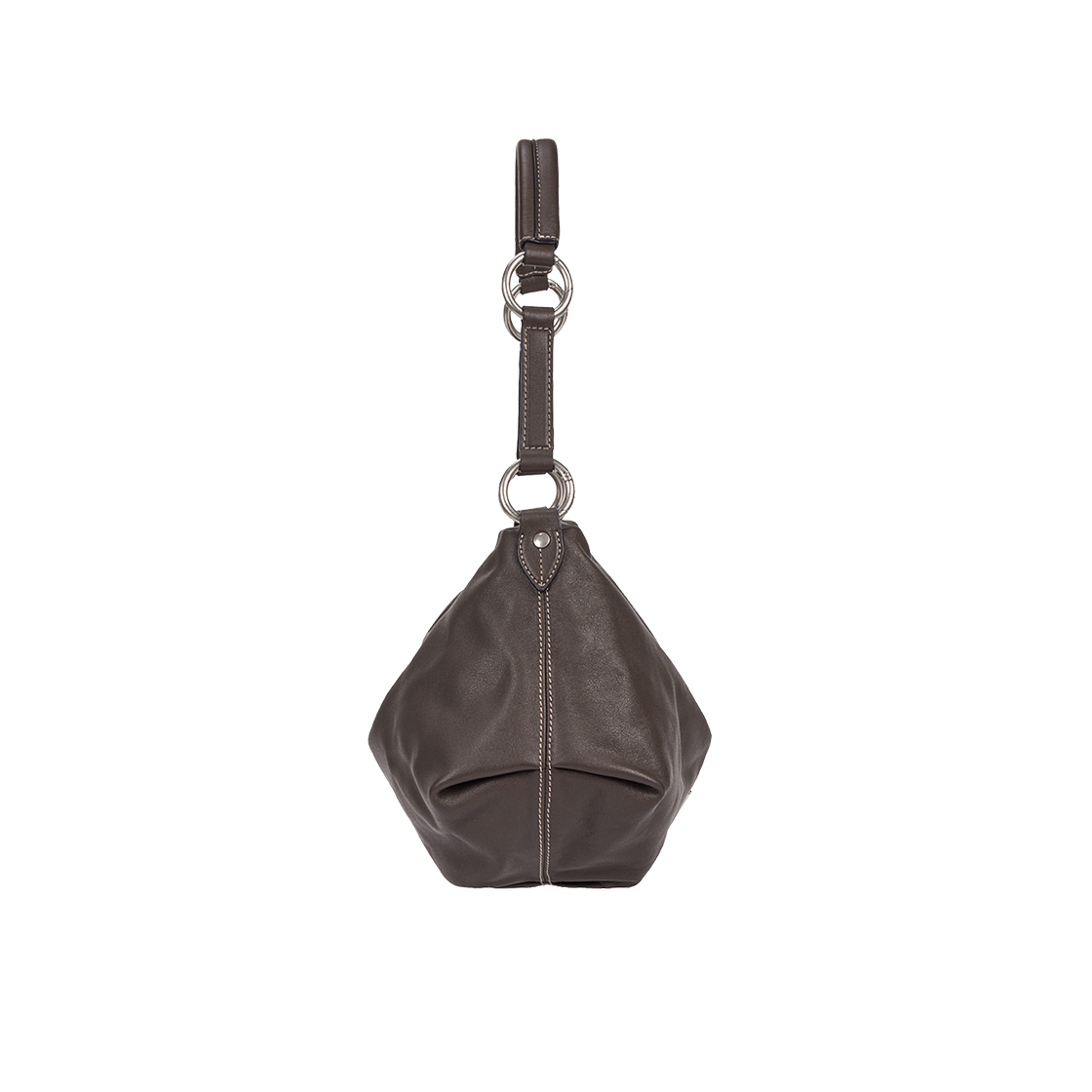 분크 하프문 아타쉬 숄더 미듐 다크브라운(vunque Halfmoon Attache Shoulder M Dark Brown) - 3