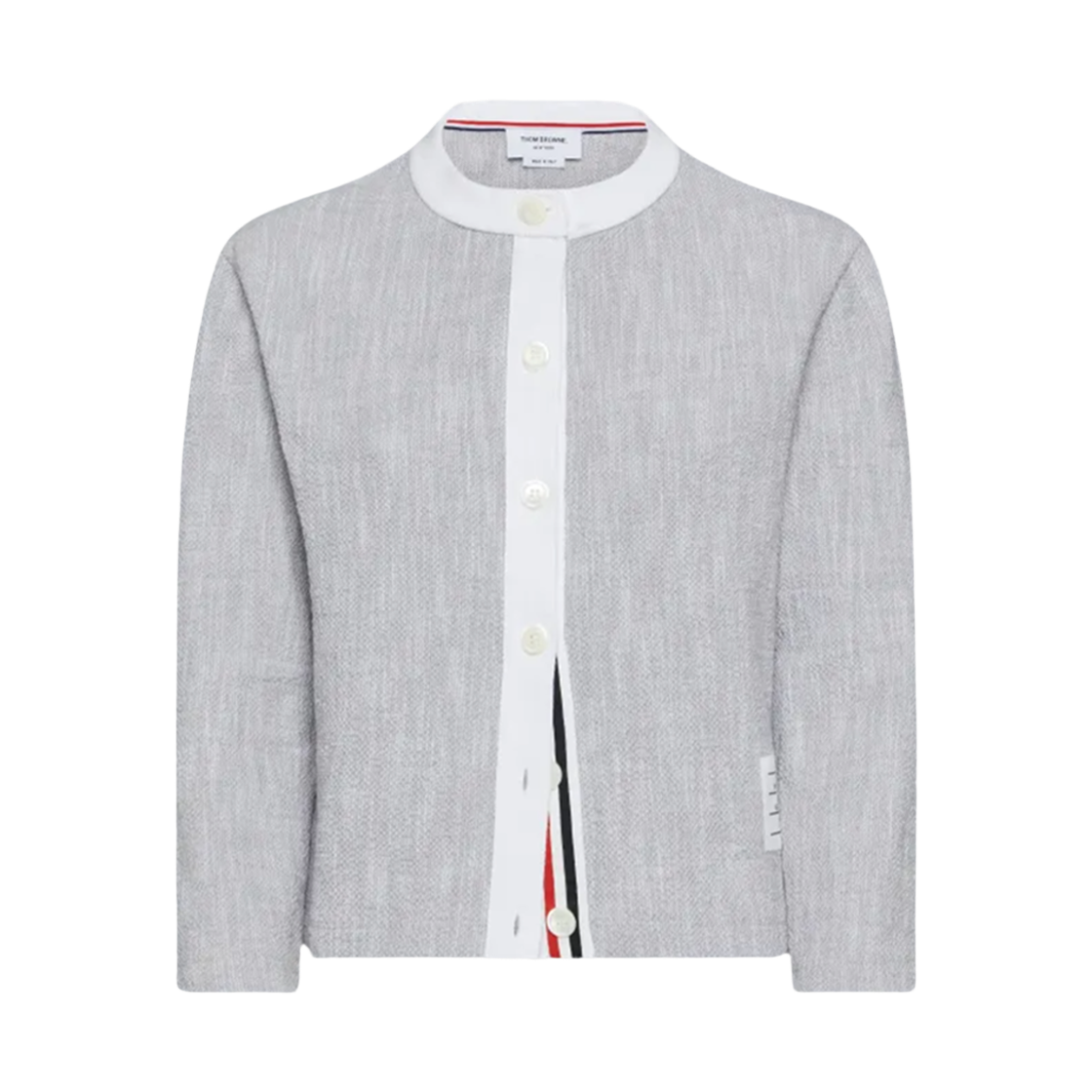 FJT367A J0194 065 25S [15% 쿠폰] (W) Thom Browne Cotton Tweed Crew Neck Cardigan Grey