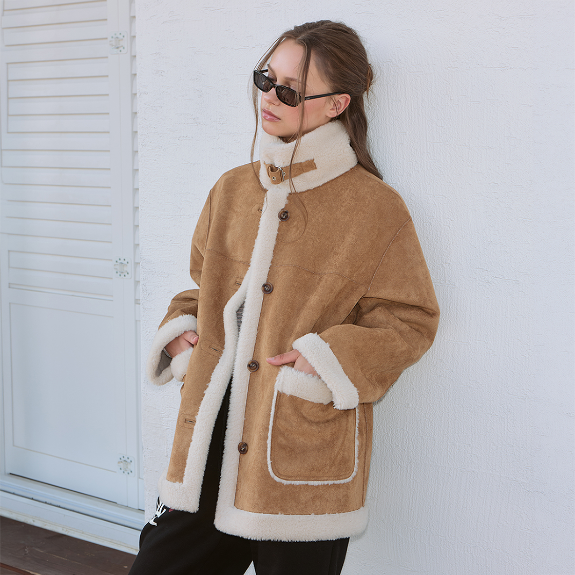 로제프란츠 퍼 시어링 무스탕 [카멜](Rosefrantz Fur Shearling Mustang [Camel]) - 3