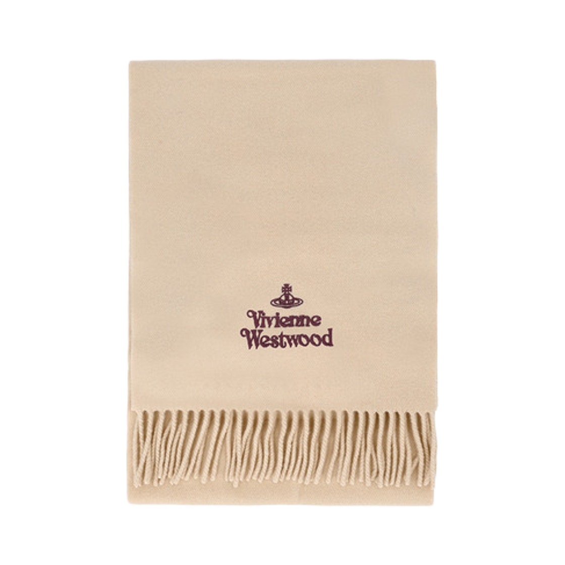 81030007-W00Q7-C406 Vivienne Westwood Embroidered Logo Muffler Beige