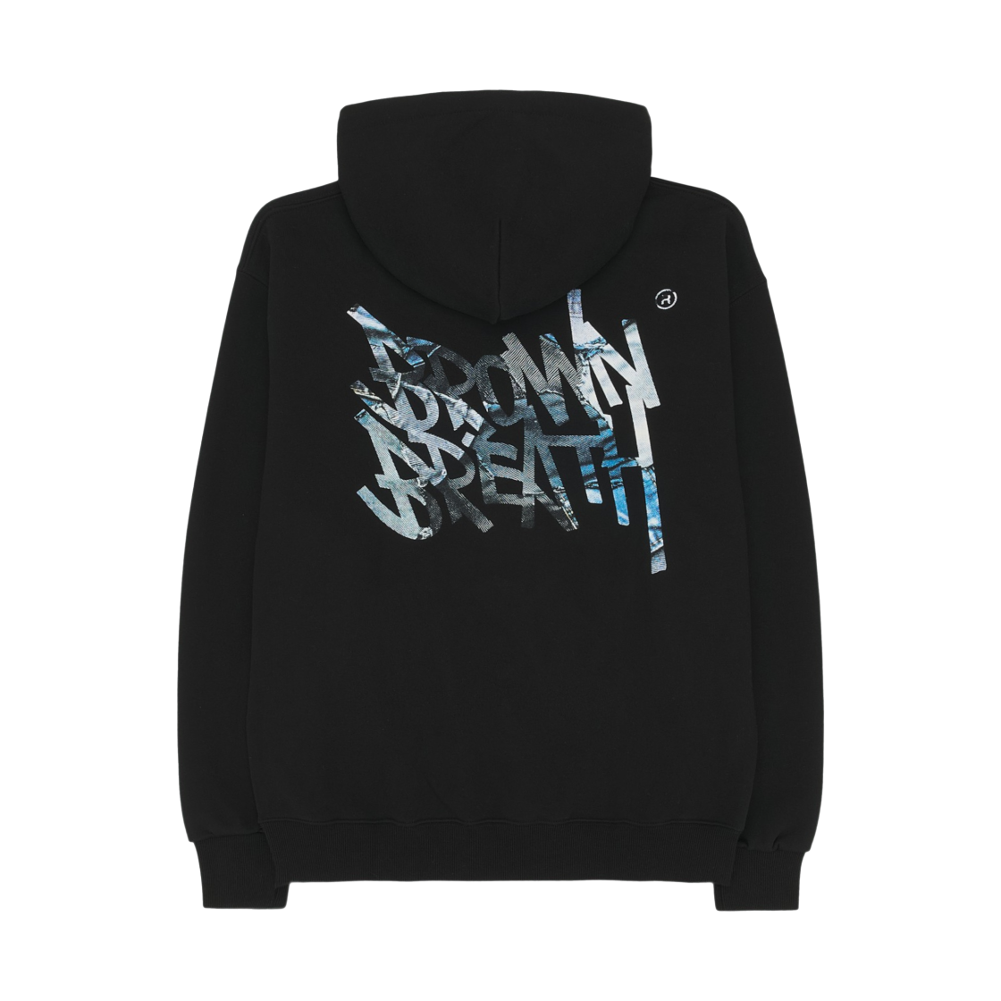 BLSMHD001BK Brownbreath Patchwork Tag Hoodie Black
