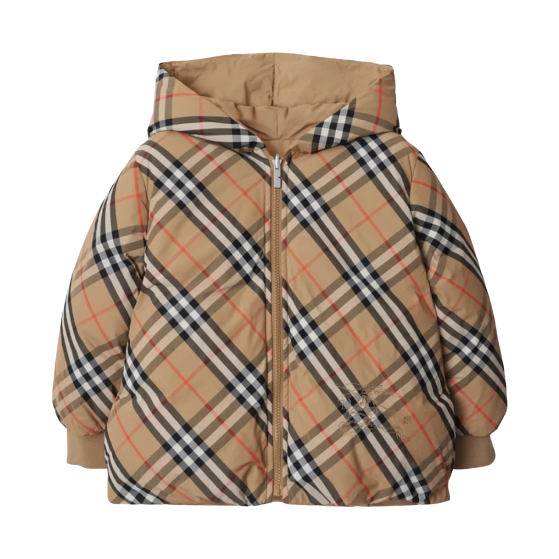 8092462 SAND 24F [15% 쿠폰] (Kids) Burberry Reversible Check Nylon Puffer Jacket Sand