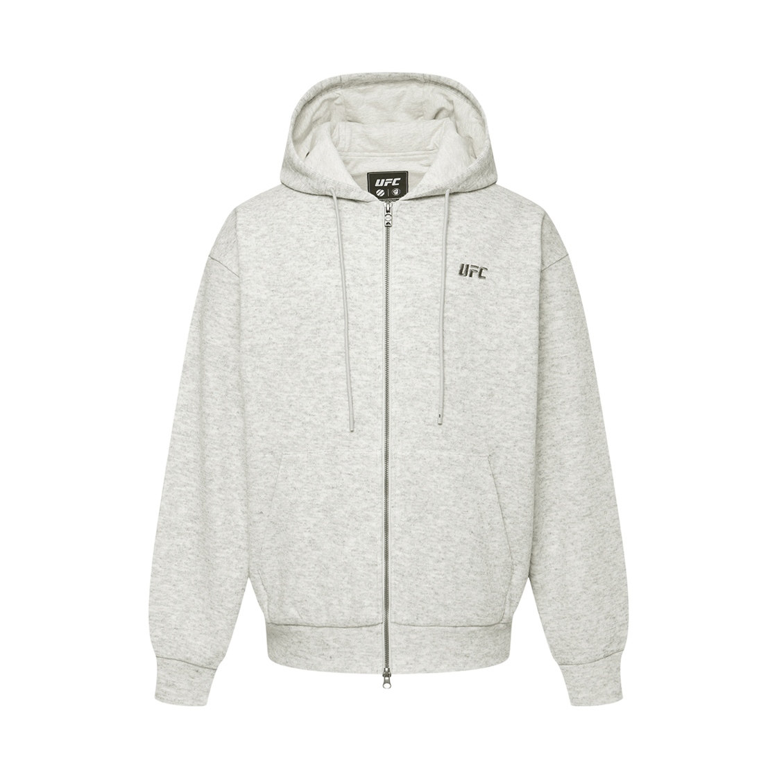 유에프씨 스포츠 엠블럼 오버핏 후드 집업 오트밀(UFC SPORT Emblem Oversized Fit Hoodie Zip-Up Oatmeal) - 1