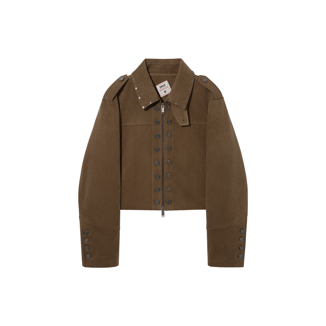 Z26F-WJK04-CM Znuz Marz Napoleon Suede Crop Jacket - Camel