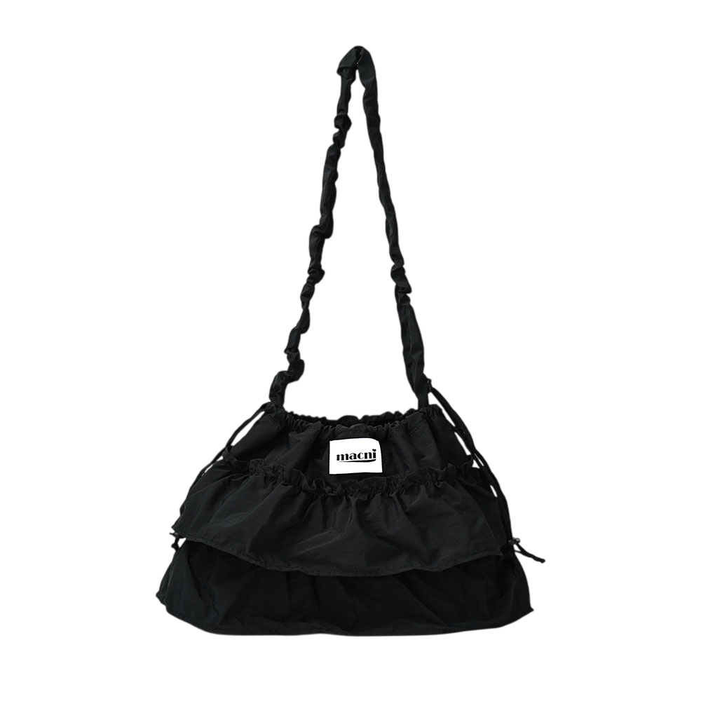 C265UBSD12BK0FR MACNI Cancan Frill Shoulder Cross Bag Black